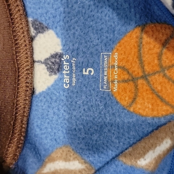 Carter's Footed Onesie Fleece Sports Pajamas - Picture 6 of 6